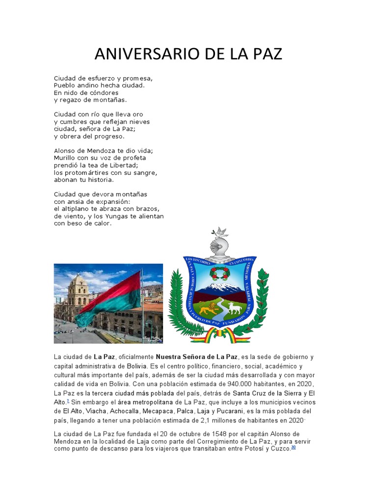 Aniversario de La Paz | PDF