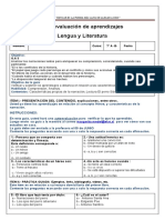 Guía N° 5 Autoevaluación de aprendizajes Lenguaje y literatura Margarita Medel 7mos básicos.