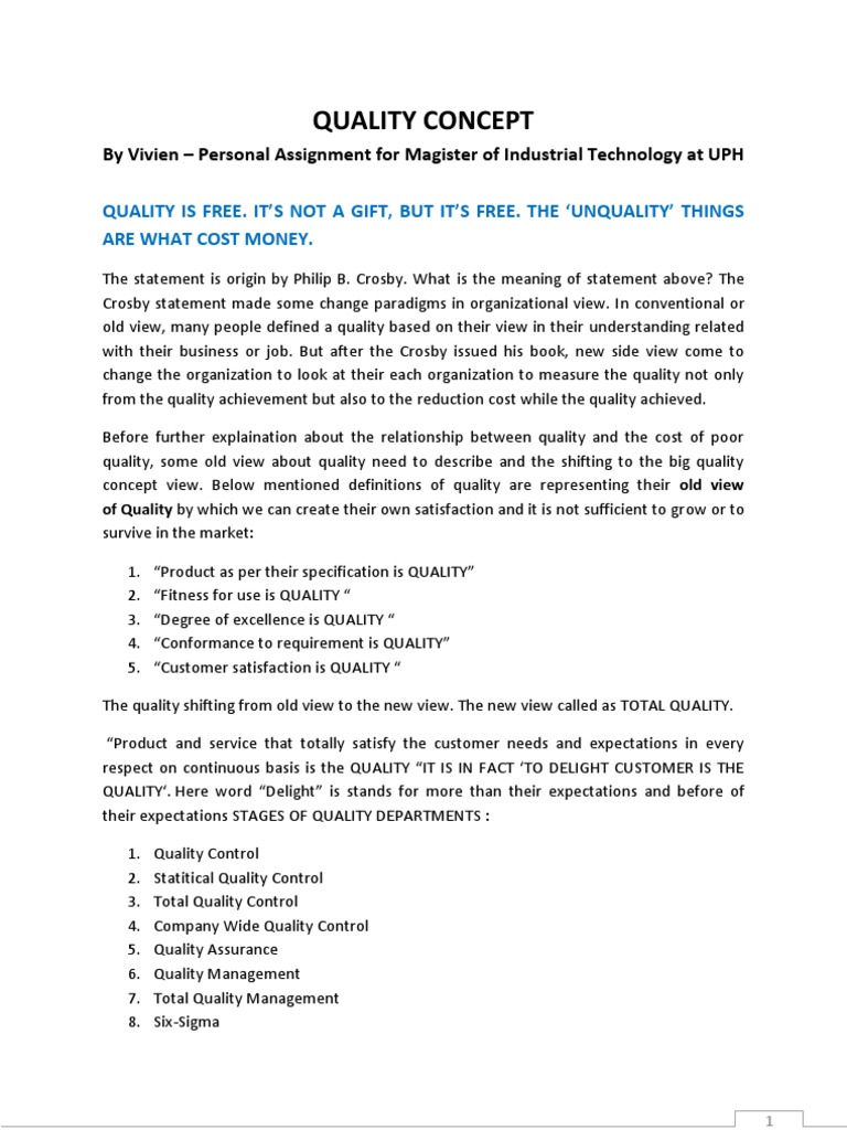 Understanding Crosby's Quality Philosophy | PDF | Quality Management ...