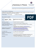 Lay Summary in Theses: Document Control