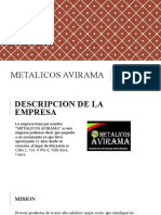 Empresa metalúrgica METALICOS AVIRAMA presenta su historia y misión