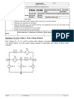 Final Exam: Question 1 (L.O.2) (2.0pts.) : Node-Voltage Method