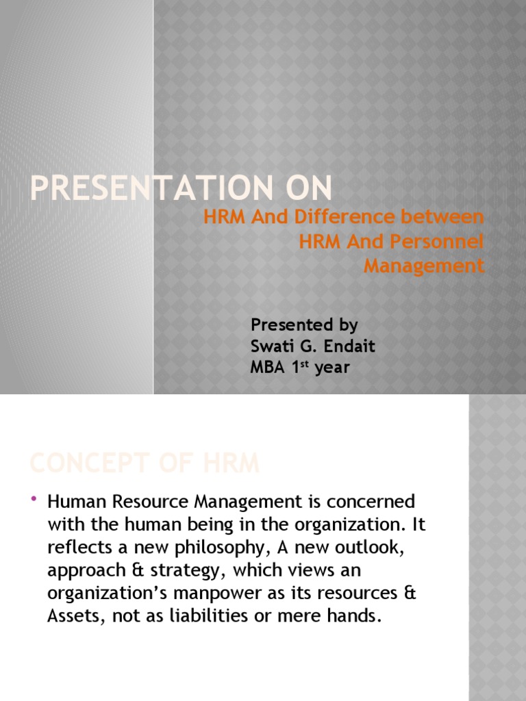 HRM vs Personnel Management Explained | PDF | Human Resource Management ...