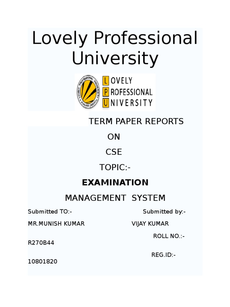 Examination Management System Report | PDF | Computer Engineering ...