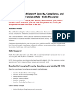 Exam SC 900 Microsoft Security Compliance and Identity Fundamentals Skills Measured