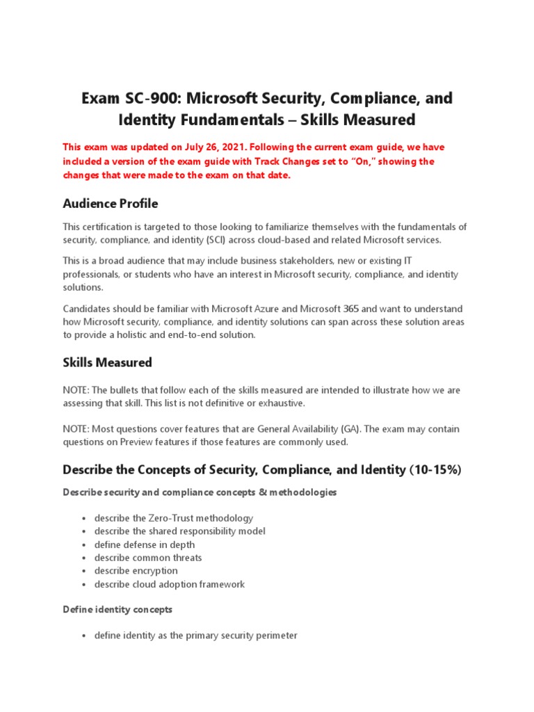 SC-900 Exam Guide: Microsoft Security Fundamentals | PDF | Microsoft ...