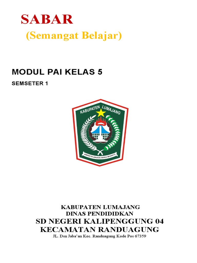Modul Ajar PAI Kelas 5 Semester 1 | PDF | Seni & Disiplin Bahasa ...