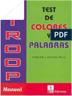 Stroop test de colores y palabras. Manual 2001