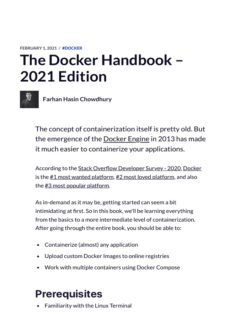 The Docker Handbook - 2021 Edition | PDF | Virtual Machine ...