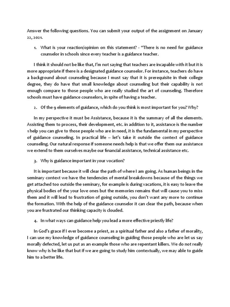 Importance of Guidance Counseling in Schools | PDF | School Counselor ...