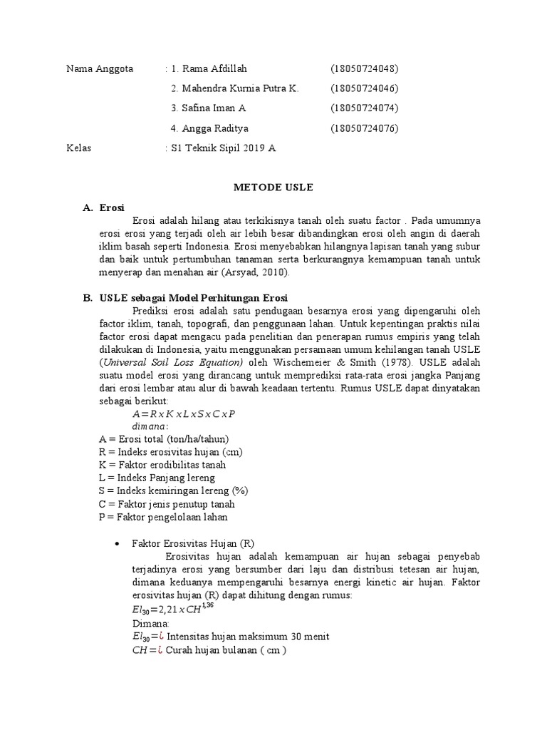 Metode USLE untuk Perhitungan Erosi | PDF | Sains & Matematika