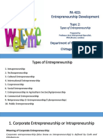 Topic 2 PA 403 Types of Entrepreneurship