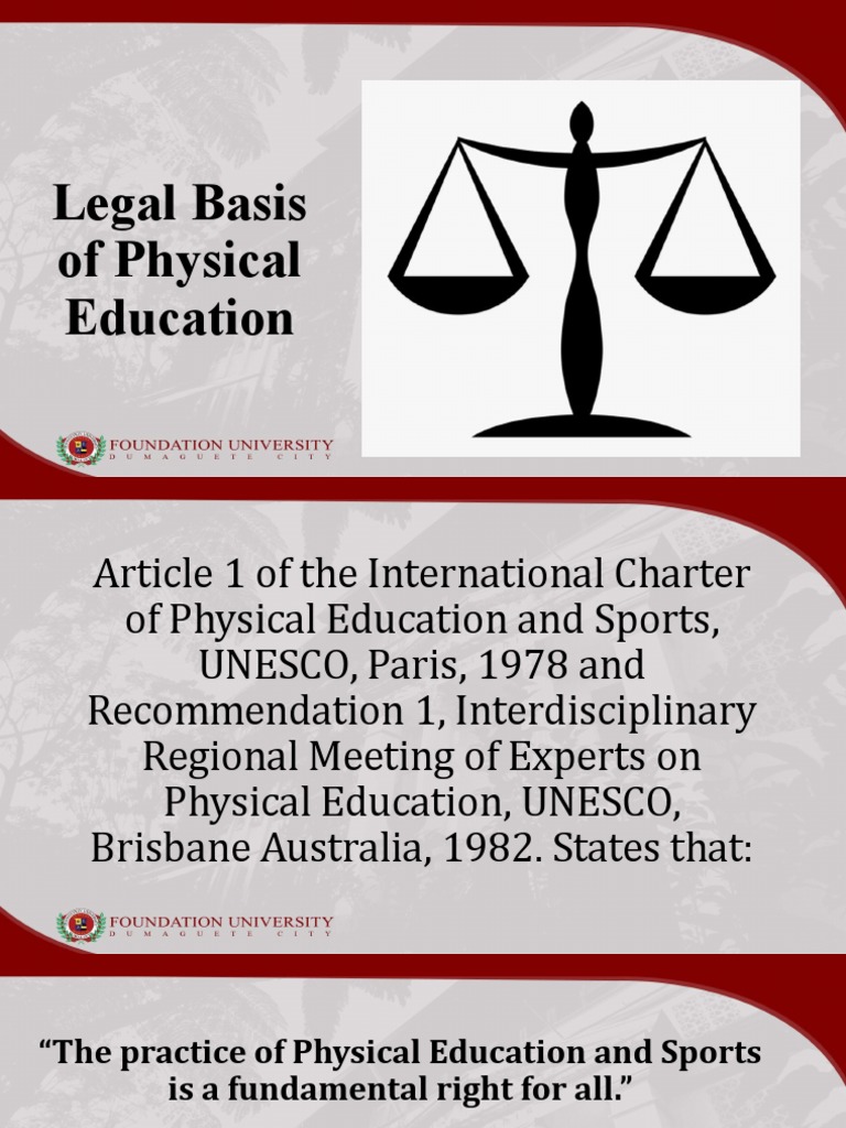 Legal Basis of Physical Education | PDF | Diseases And Disorders ...