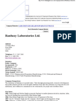 Ranbaxy Laboratories Ltd. - Company History