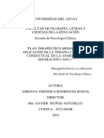 Monografía Previa A La Obtención Del Título de Psicólogo Clínico