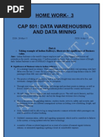 Home Work-3 Cap 501: Data Warehousing and Data Mining