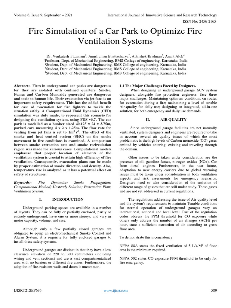 Fire Simulation for Car Park Ventilation | PDF | Navier–Stokes ...