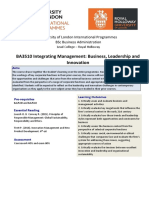 BSc Business Administration Integrating Management