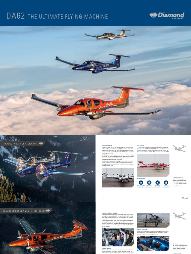 DA62 Product Folder 2020 SCREEN - 1 | PDF | Jet Engine | Aircraft