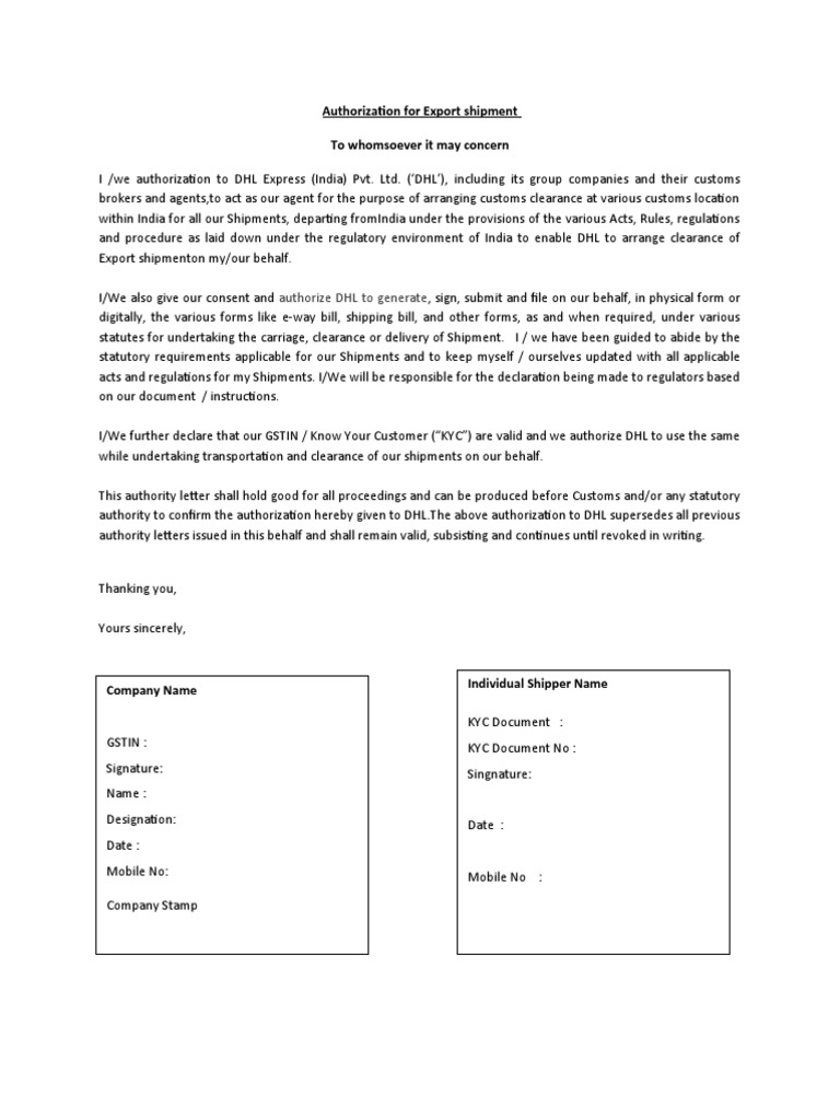 DHL Authorization Letter Customs Other Authorities 12 Mar 2020 PDF