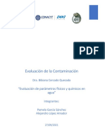 Evaluación de La Contaminación: "Evaluación de Parámetros Físicos y Químicos en Agua"