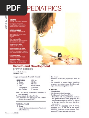 Growth and Development 2011