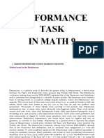 Performance Task in Math 9 Princess Allayne Fariola