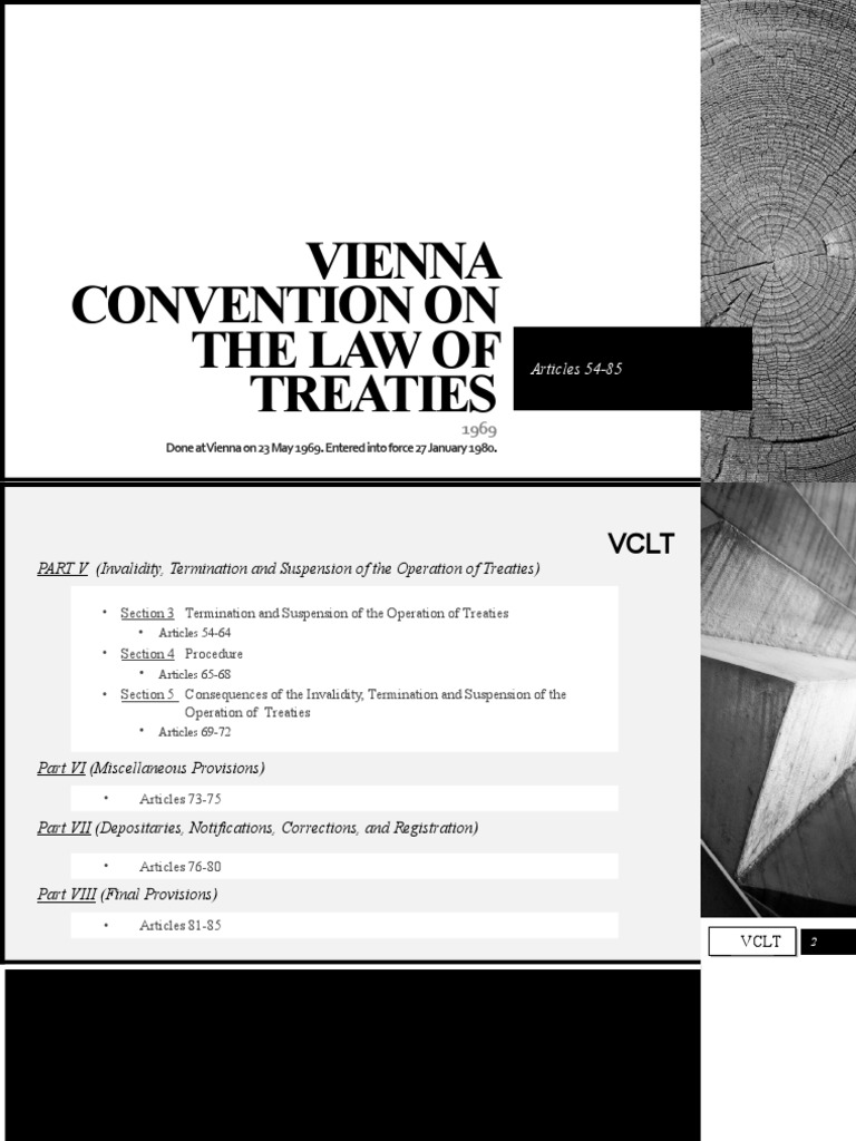 Vienna Convention On The Law of Treaties Articles 5485 PDF Treaty