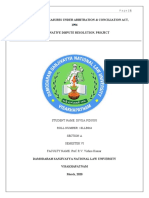 Interim Relief Measures Under Arbitration & Conciliation Act, 1996 Alternative Dispute Resolution, Project