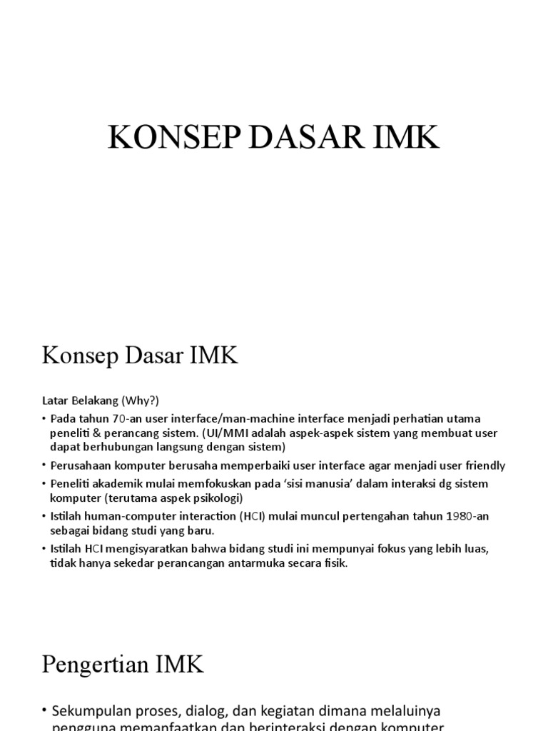 Dasar-Dasar Interaksi Manusia-Komputer | PDF