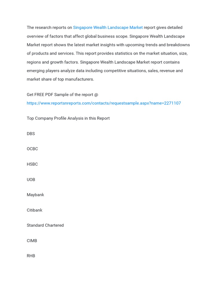Singapore Wealth Landscape Insights 2022 | PDF | Market Liquidity ...