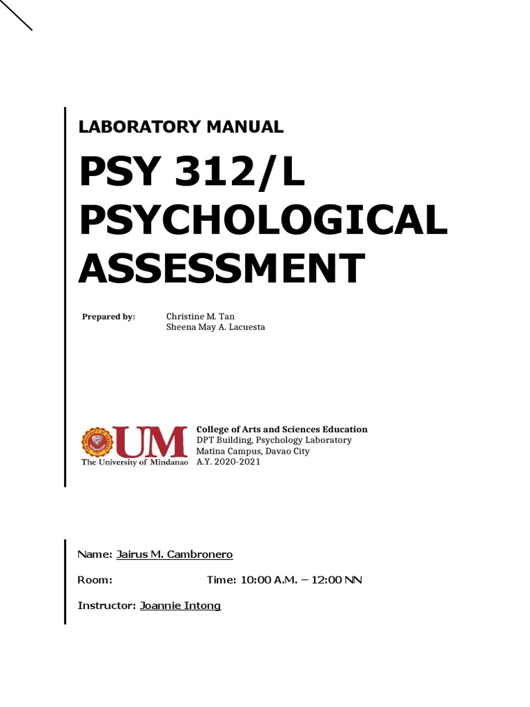 Psychology Laboratory Manual PSY 312 | PDF | Psychology | Standard Score