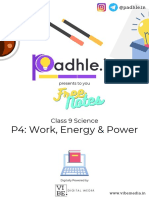 PADHLENOTES - 9 - SCIENCE - CH11-Work Energy and Power