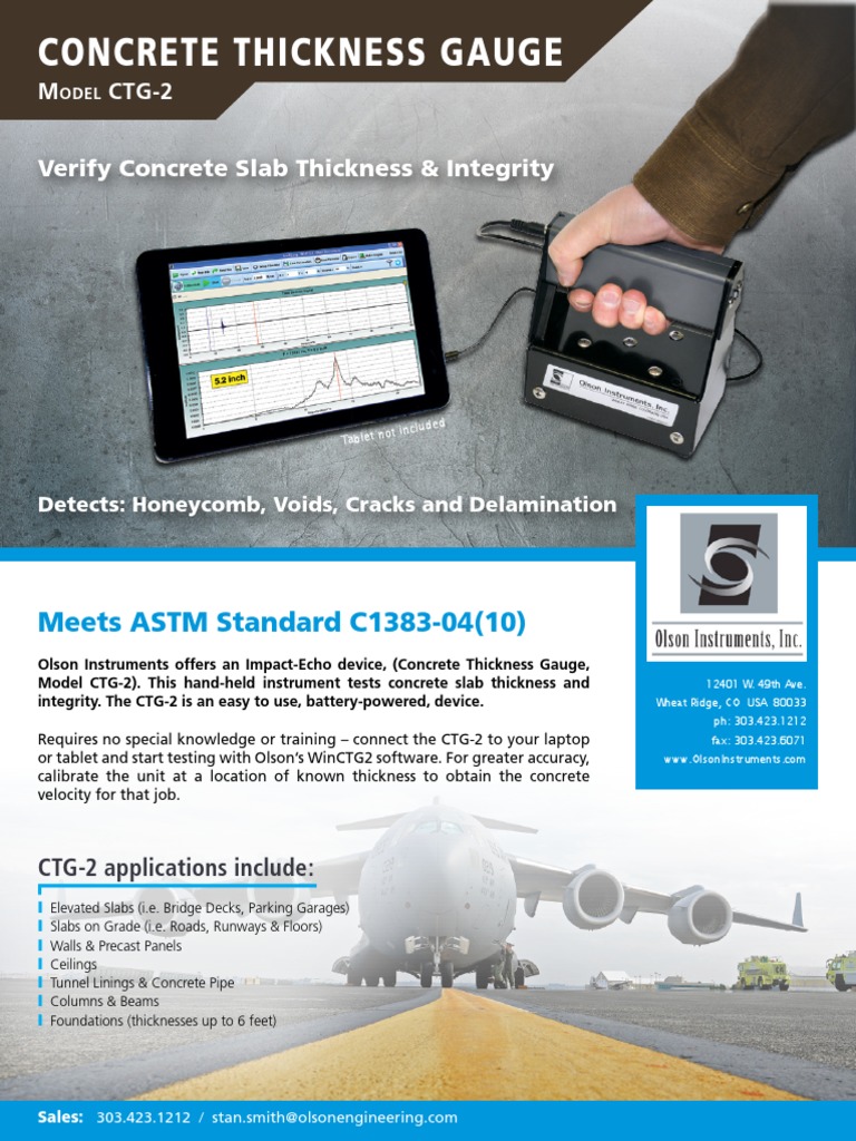 Concrete Thickness Gauge CTG-2 Overview | PDF | Calibration | Concrete