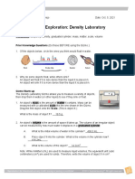 Student Exploration: Density Laboratory: Vocabulary: Buoyancy, Density, Graduated Cylinder, Mass, Matter, Scale, Volume