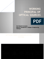 Working Principal of Optical Sources: Prof - Manik Sonawane Bharati Vidyapeeth's College of Engineering Kolhapur