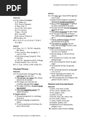 Grammar Worksheet - Savvas Answerkey | PDF | Adverb