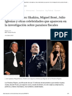 Pandora Papers - Shakira, Miguel Bosé, Julio Iglesias y Otras Celebridades Que Aparecen en La Investigación Sobre Paraísos Fiscales - BBC News Mundo
