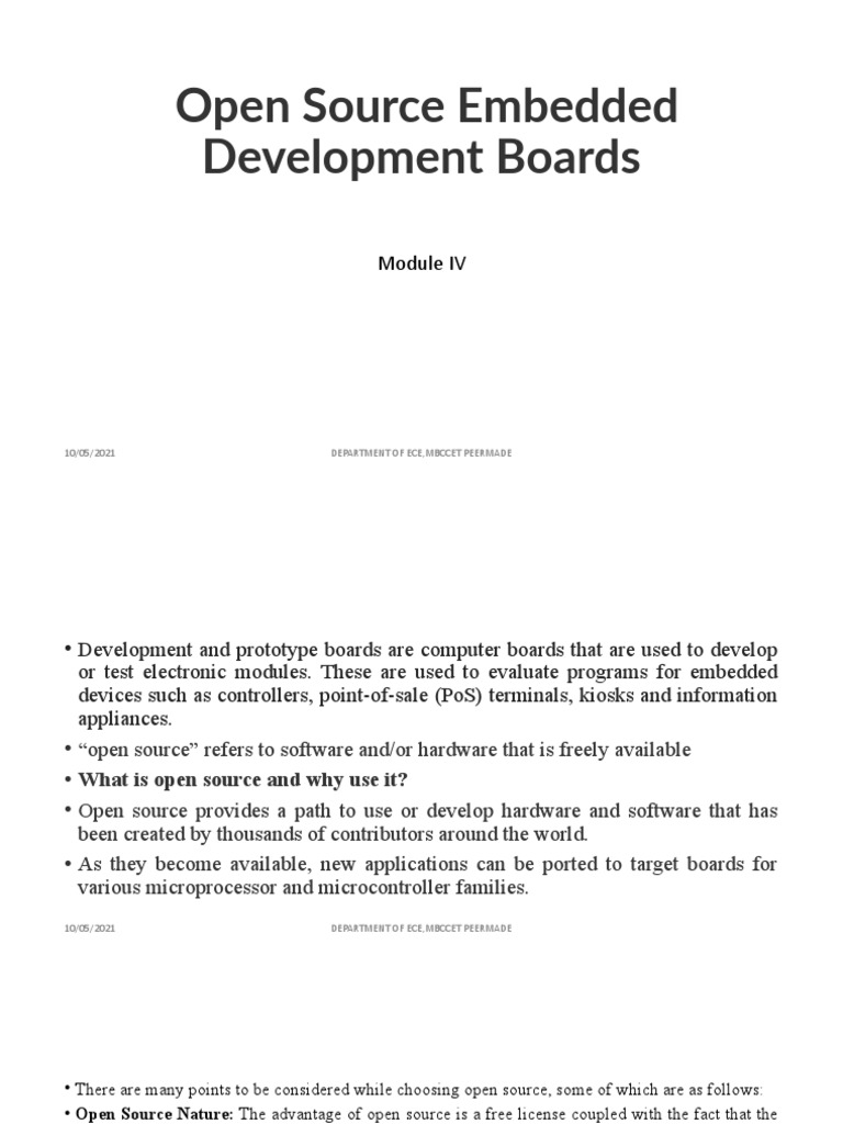 Open Source Development Boards PDF Arduino Embedded System