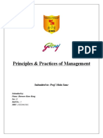 Principles & Practices of Management: Submitted To: Prof. Mala Sane