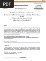 Factors of Conflict in Construction Industry: A Literature Review