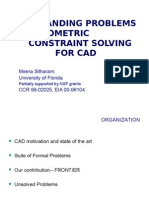 Outstanding Problems in Geometric Constraint Solving For Cad