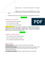 CV Ev - Ac: Interpretation of Cost Variance (CV)