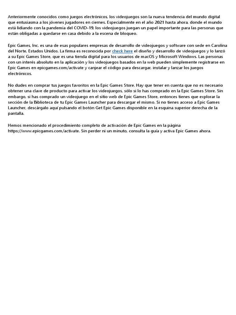 2236epicgames Com Activate Ingresar Codigo Pdf