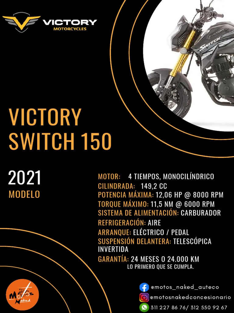 Victory Switch 150: Especificaciones y Precio | PDF
