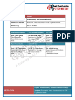 Subject Geology: Paper No and Title Sedimentology and Petroleum Geology Module No and Title Module Tag