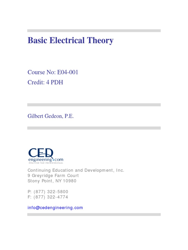 Basic Electrical Theory | PDF | Electric Charge | Electric Current