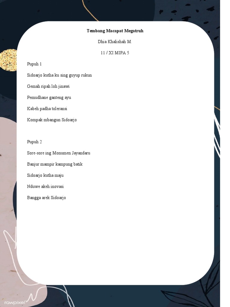 Tembang Macapat Megatruh | PDF