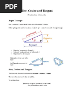 Sine, Cosine and Tangent: Right Triangle