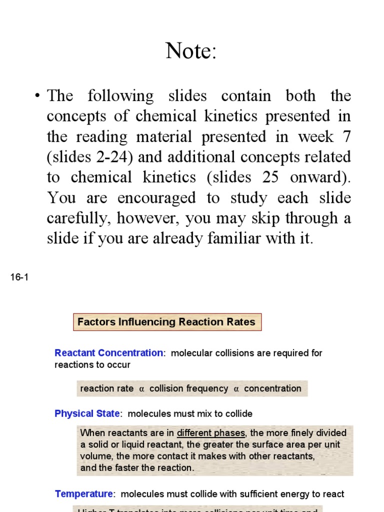 Notes On Reaction Rates and Kinetics | PDF | Reaction Rate | Catalysis